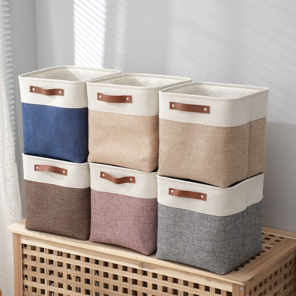Fabric Large Capacity Laundry Storage Basket Foldable Cotton Organize Box Collapsible Linen Organizing Bag Sundries