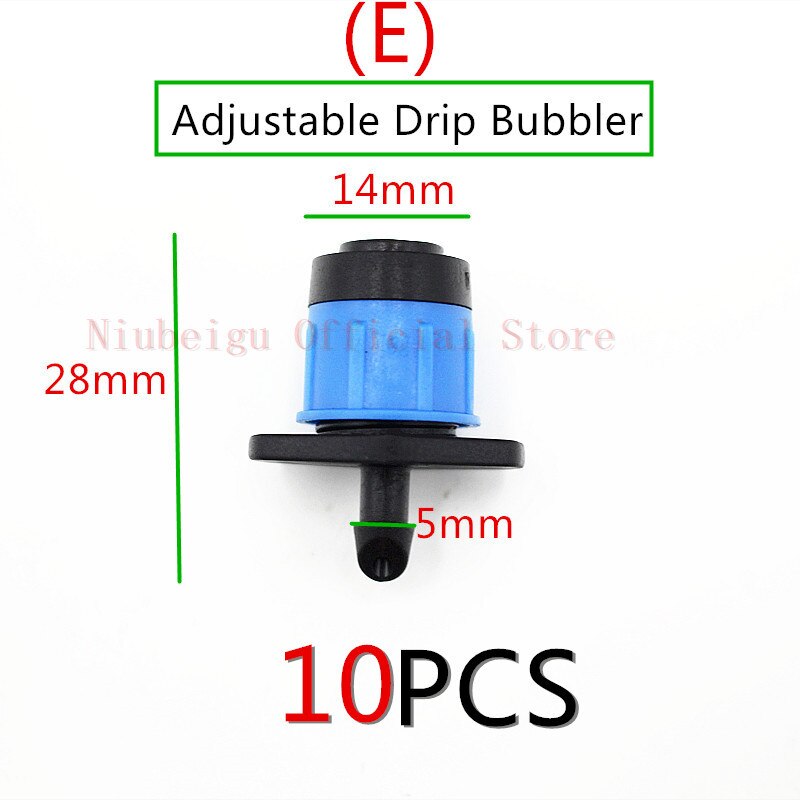 10PCS Plastic Adjustable Drippers Garden Watering Emitters 8-Holes Drip Irrigation Microspayer Fittings: E