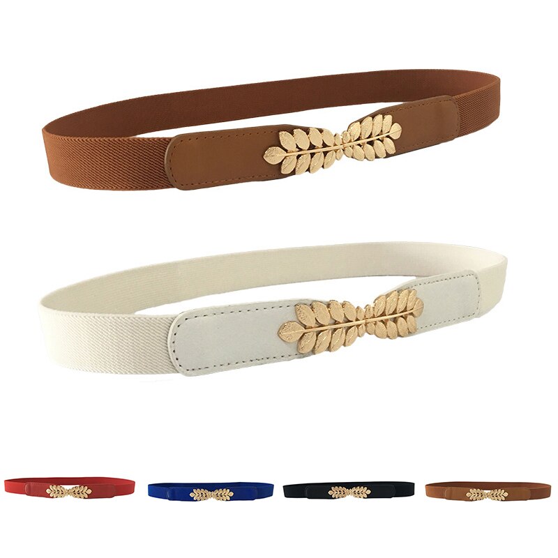 Riem Jurk Eenvoudige Veelzijdige Vrouwen Elastische Riem Dunne Skinny Metalen Goud Elastische Gesp Tailleband Riem Jurk Accessoires