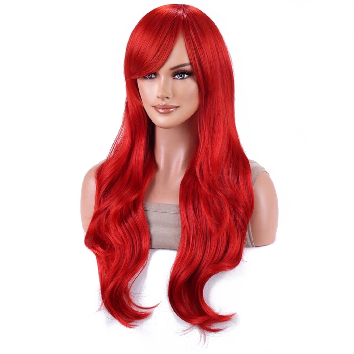 Peluca sintética de sirena probeauty, peluca larga roja rizada ondulada, peluca de disfraz de Halloween para mujer, peluca de para uso diario P