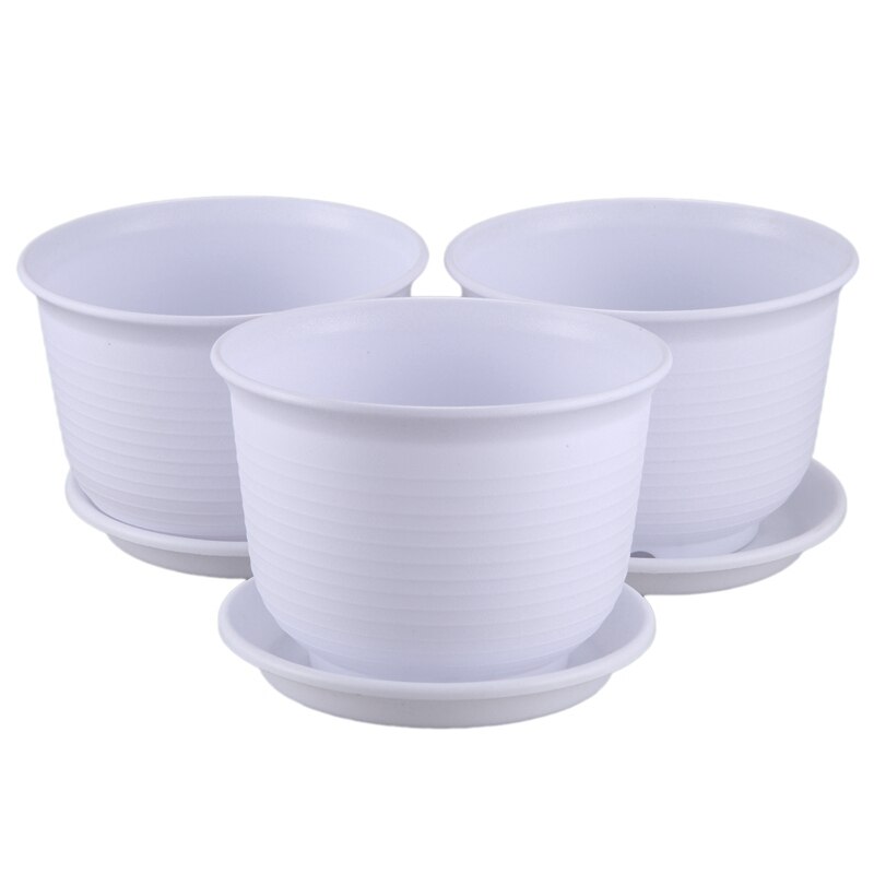 5.9 inch plastic plantenbakken met schotelset,  of 10 zaaibakken voor kwekerijen, voor bloemen, kruiden en cactussen, binnen en buiten