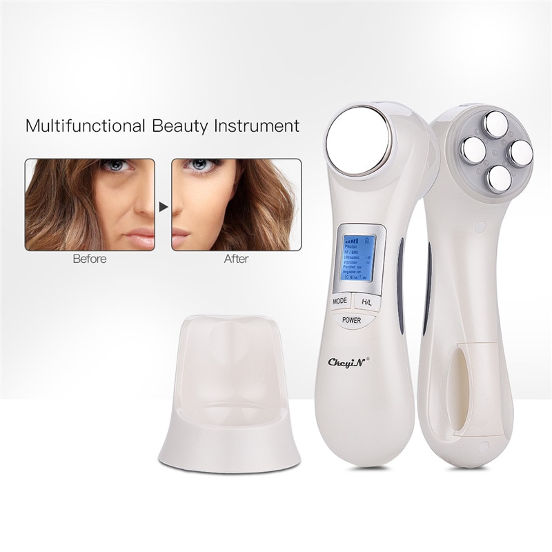 6 in 1 Ultrasonic Ion RF EMS LED Photon Therapy Facial Massager Skin Rejuvenation Face Lifting Vibration Beauty Machine 45