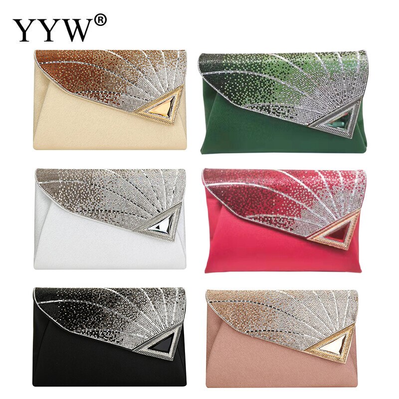 Women Rhinestone Clutch Bag Luxury Leather Envelop Bag Flap Crossbody Bags Female Evening Party Clutches Bolso Diamond