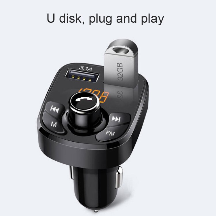 Car Kit MP3 Player Handsfree Bluetooth 5.0 FM Transmitter 3.1A Dual USB Car Phone Charger Support U Disk Music Play FM Modulator