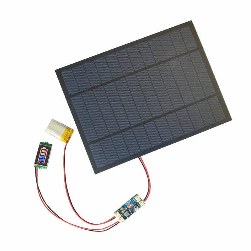 Panneau solaire 6V 4.5W 6W 10W 9V 4.2W 10W, système solaire avec chargeur de batterie minimum, avec écran de batterie, KIT bricolage autonome, câble PH 2.0
