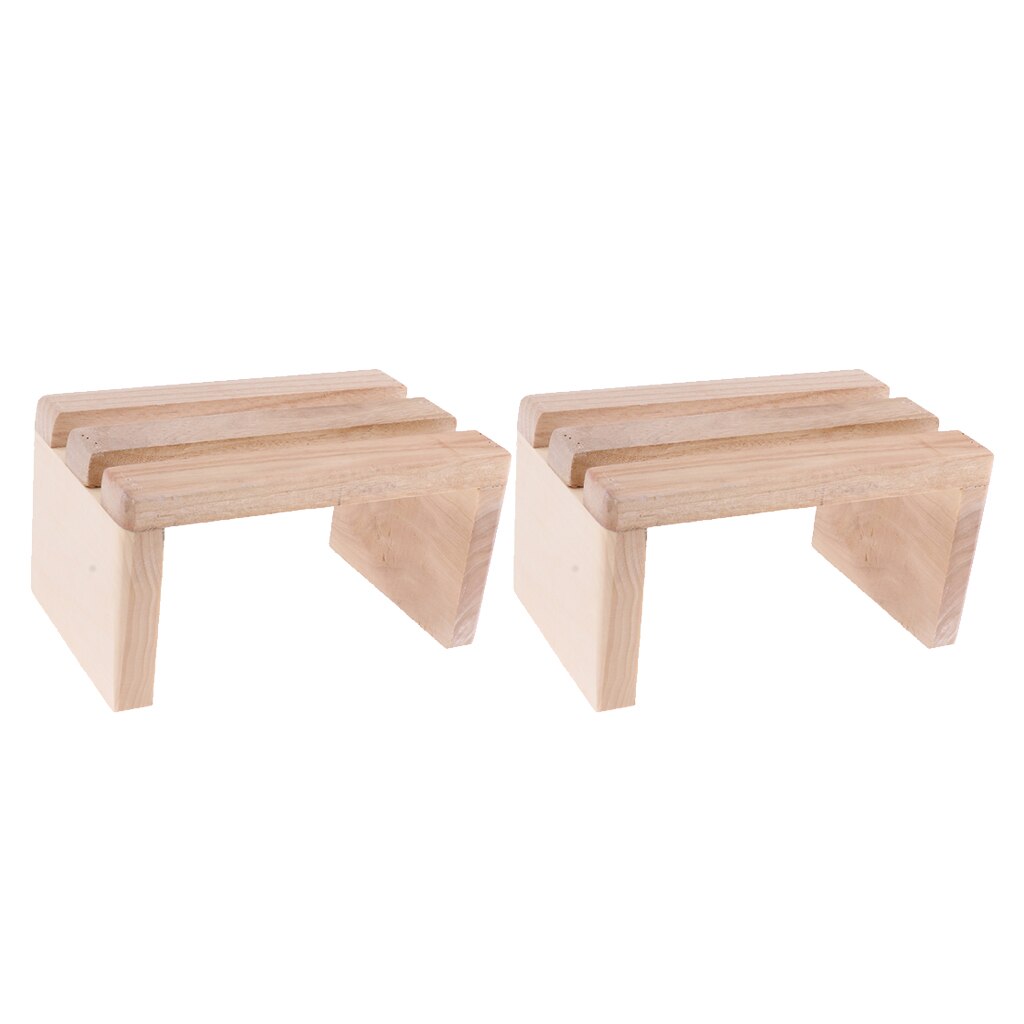2 Stuks Hout Voet Stap Kruk Platform Voor Voeten Spa Bad Vat Emmer Wastafel Bad Toiletbril Onder Bureau 20.4x12.4x11cm
