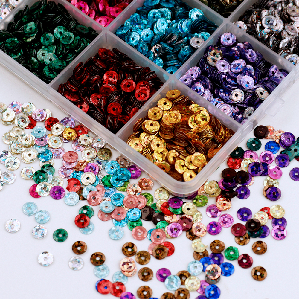 24 kleuren heldere pailletten ronde plaksteen confetti pailetten naaien trouwjurk doe-het-zelf ambachten accessoires