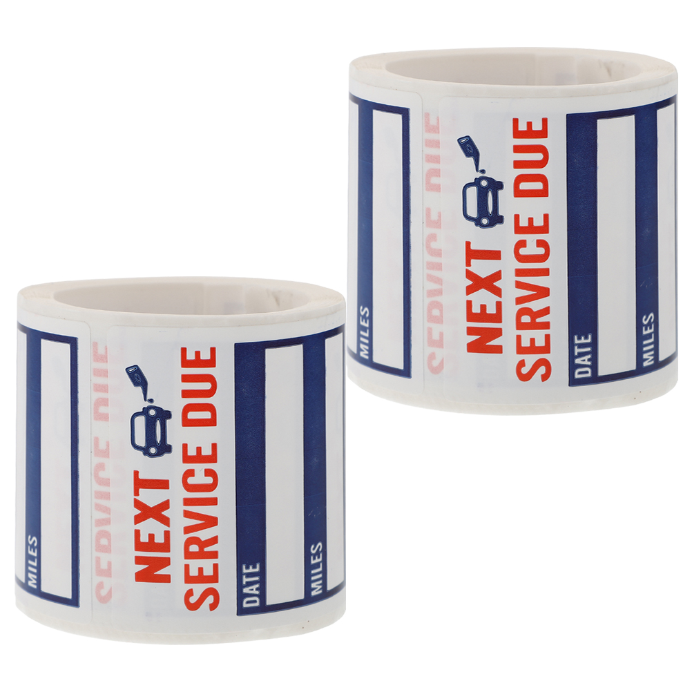 1 Roll of 150Pcs Removable Car Oil Change Reminder Stickers Auto Adhesive Labels