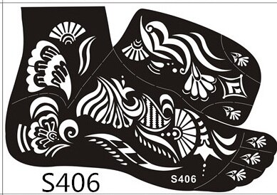 1sheet Tattoo Templates foot/feet 16models henna t... – Grandado