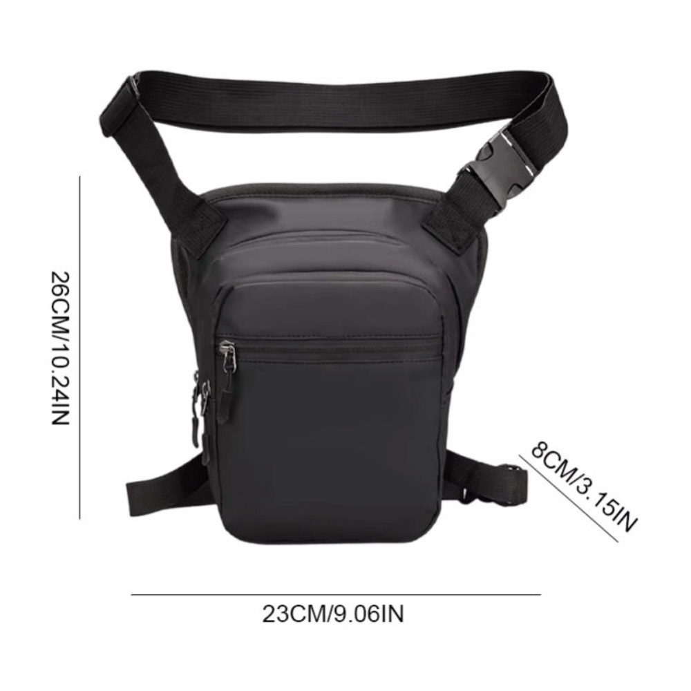 Sac de jambe tombante de cyclisme de grande capacité, sac banane multifonction réglable en cuir PU respirant, sac de poitrine de voyage randonnée