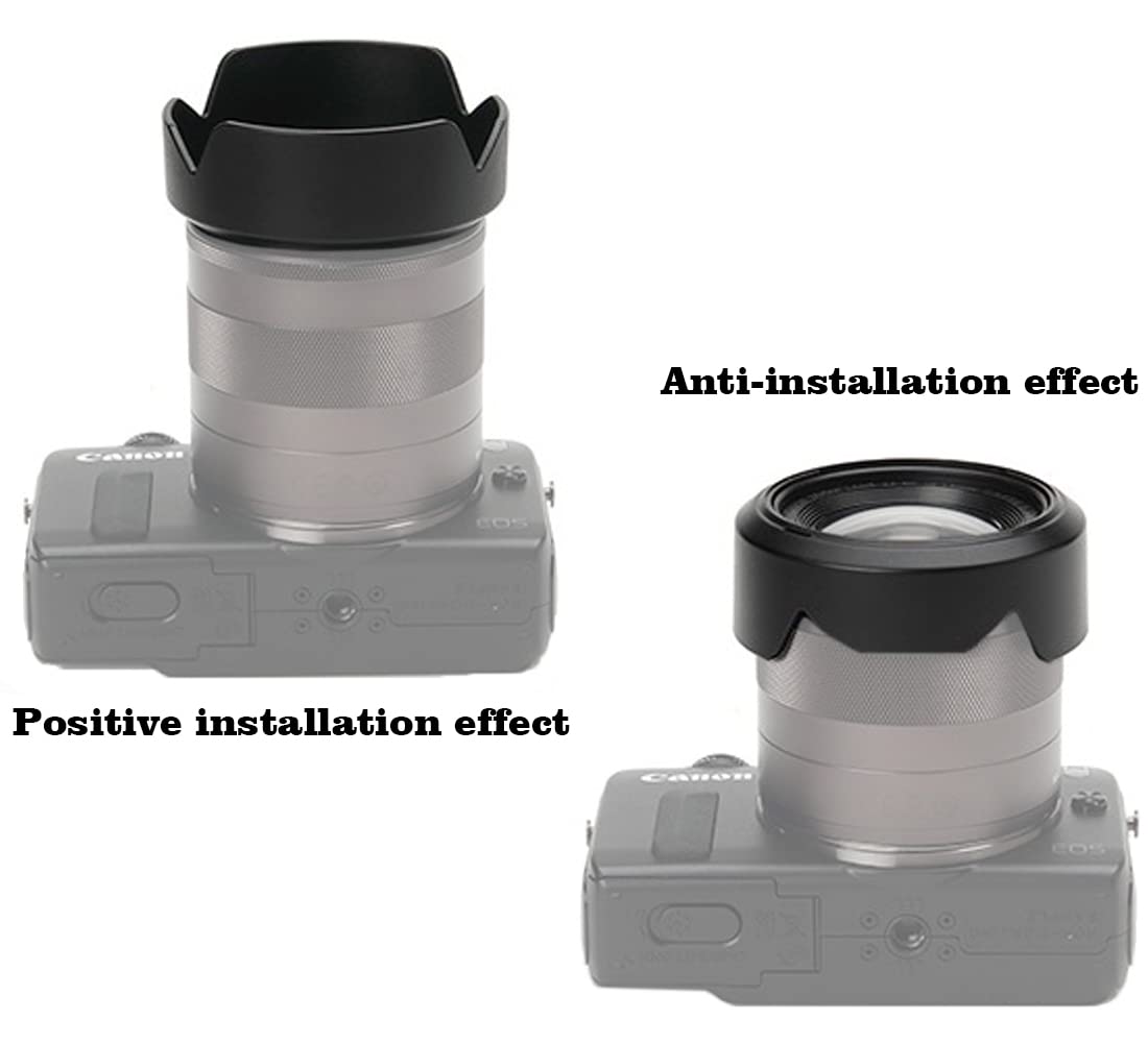 Flower Petal Bayonet Lens Hood Shade Replace EW-53 for Canon EF-M 15-45mm f/3.5-6.3 IS STM/ 15-45 mm f3.5-6.3 IS STM EW53 EW 53