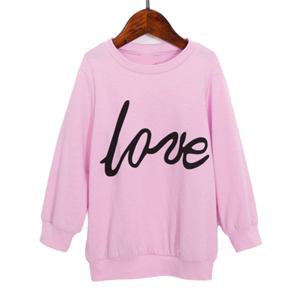Mother Baby Girls Parent-Child Matching Clothing Pregnant Women Child Sweatshirt Tops Love Letter Print Long Sleeve Shirt: Child 90CM