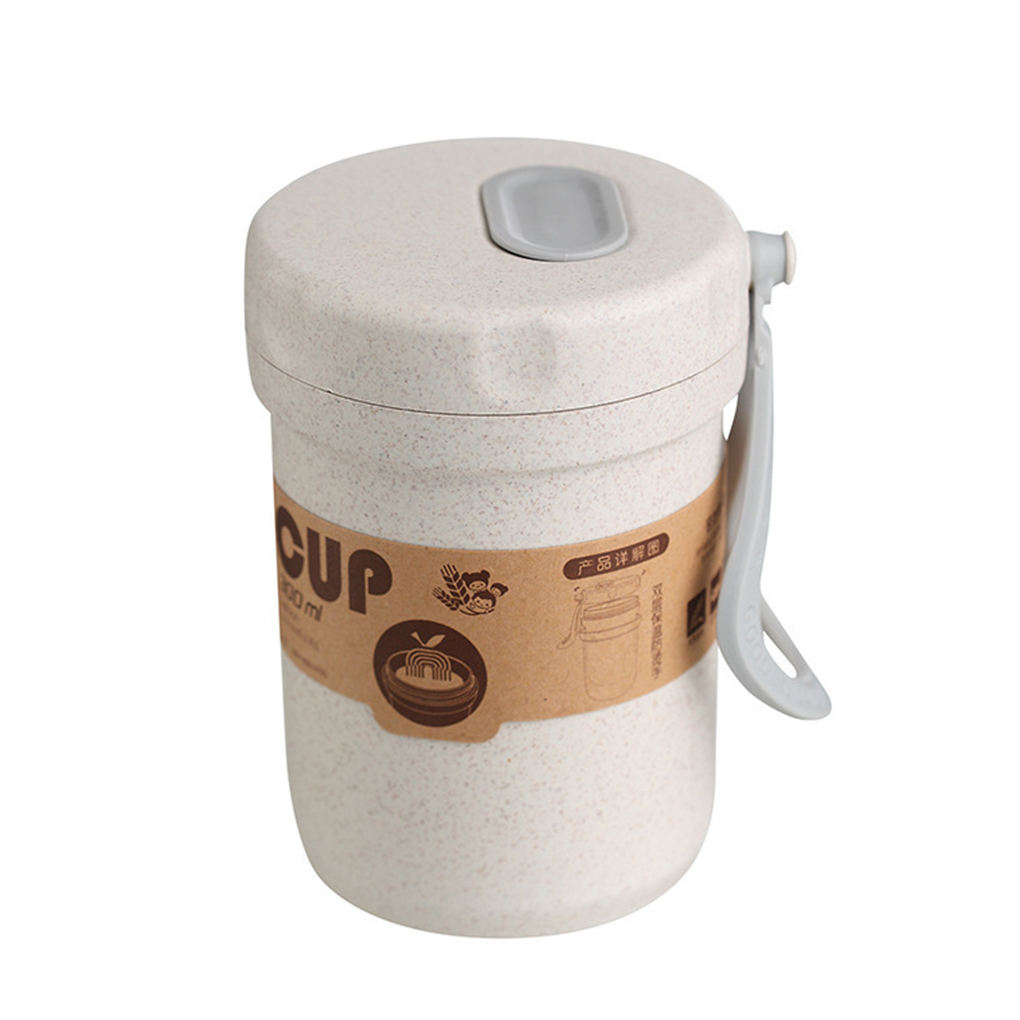 300ml Wheat Straw Portable Double-wall Portable Office Coffee Tea Mug Cups Microwave Available Sealed: NO 3