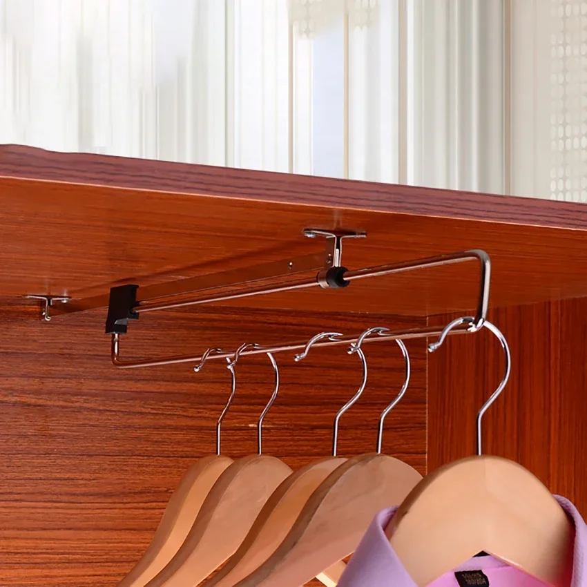 Cintre Rétractable Réglable pour Vêtements, R64.Armoire à Tirer, Rail de Placard, Tiges de Placard, , EvaluT1