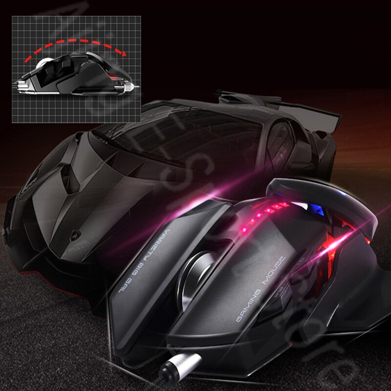Ergonomic Gaming Mouse Computer-Mice Gamer Wired Laptop Usb-Cable Optical Adjustable Tail Mouse Mouse Gamer 4000DPI
