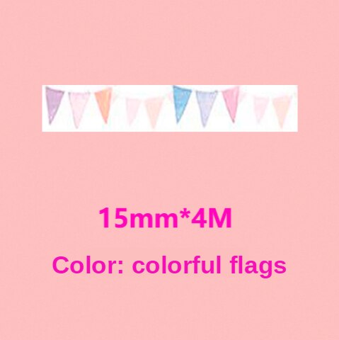 Aive Compatible for brother P-Touch Candy label tape compatible model for PT-PR10BT 15mmx4m CF33-08 CF30-03 CF0-02 LR5C LR30: Colorful flags