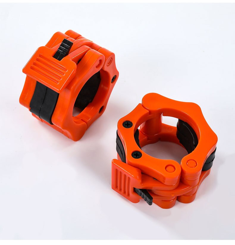 1 par 50mm vægtstænger krave låse clips håndvægt spænde olympisk 2 " vægtløftning stang klemme til fitness fitness træning kropsbygning: Orange