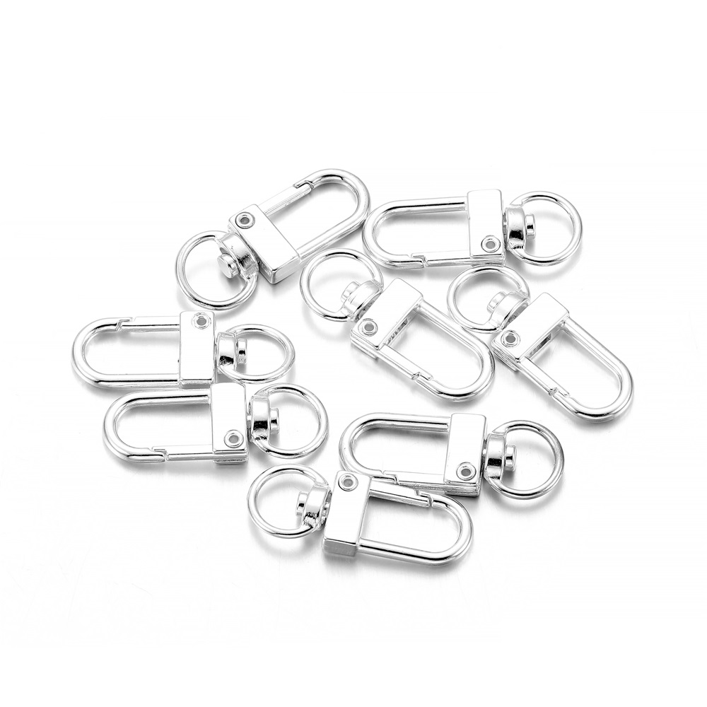 10 stks/pak Roterende Hond Gesp Snap Kreeft Sluitingen Haken voor DIY Sieraden Maken Sleutelhanger Tas Sluiting Accessoires Benodigdheden: WIT