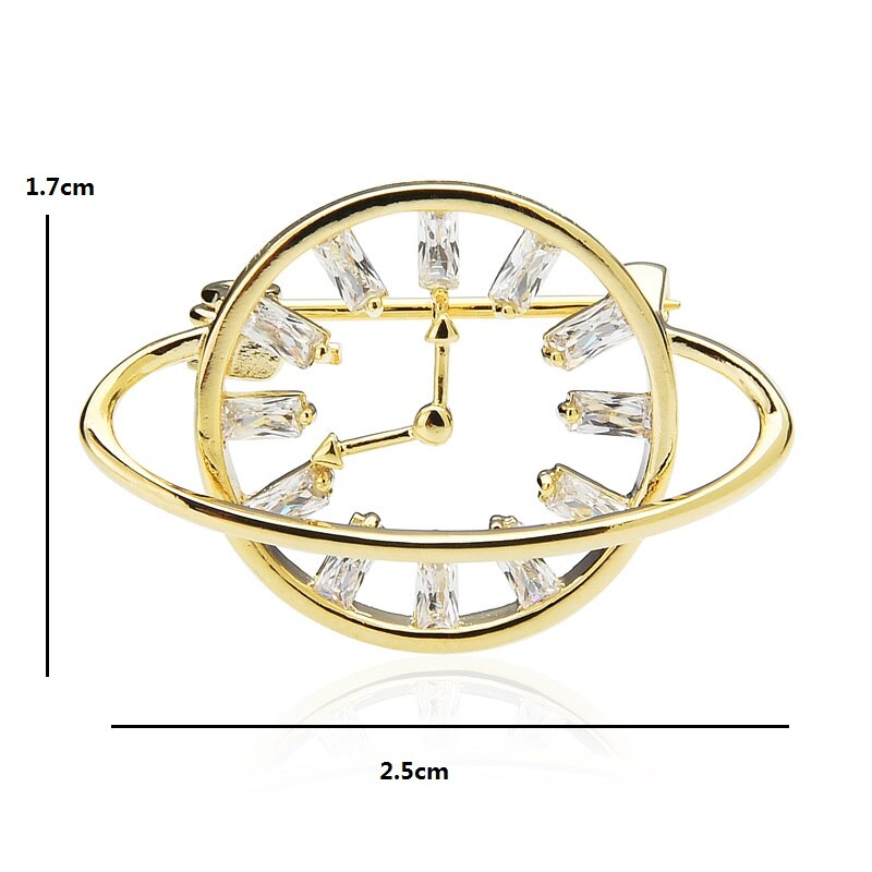 Wuli&baby Czech Rhinestone Clock Brooches For Women Exiquisite Global Party Office Brooch Pins