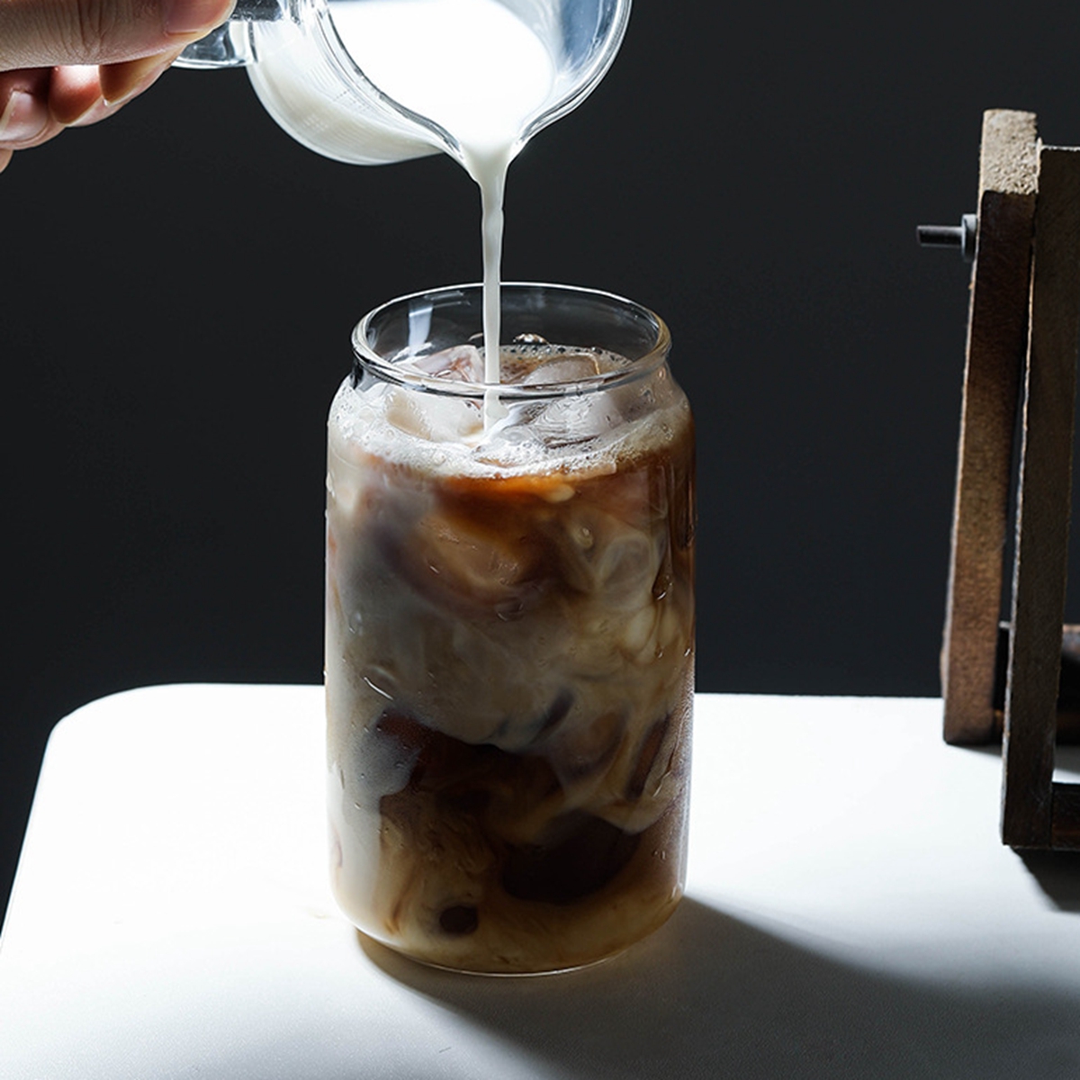 12/16 oz burkformade ölglas dricksmuggar burkformade glas klassiska burkglas för läsk kallbryggt kaffe bar dricksglas