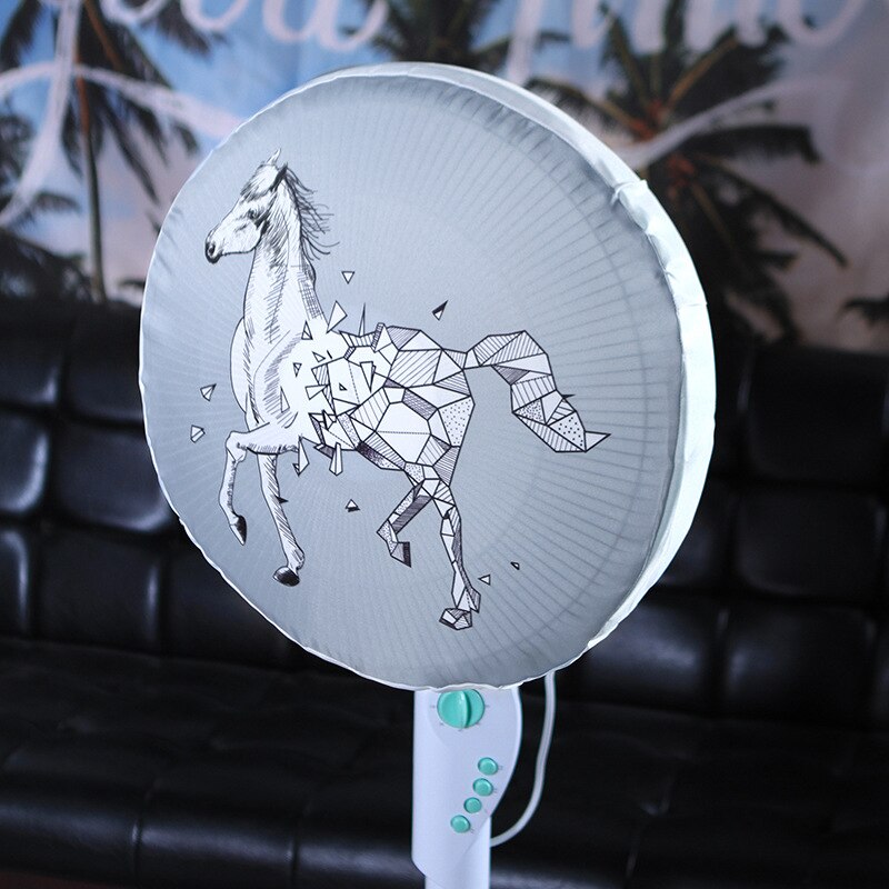 Cartoon vertical fan cover round fabric electric fan dust cover floor-to-ceiling fan cover