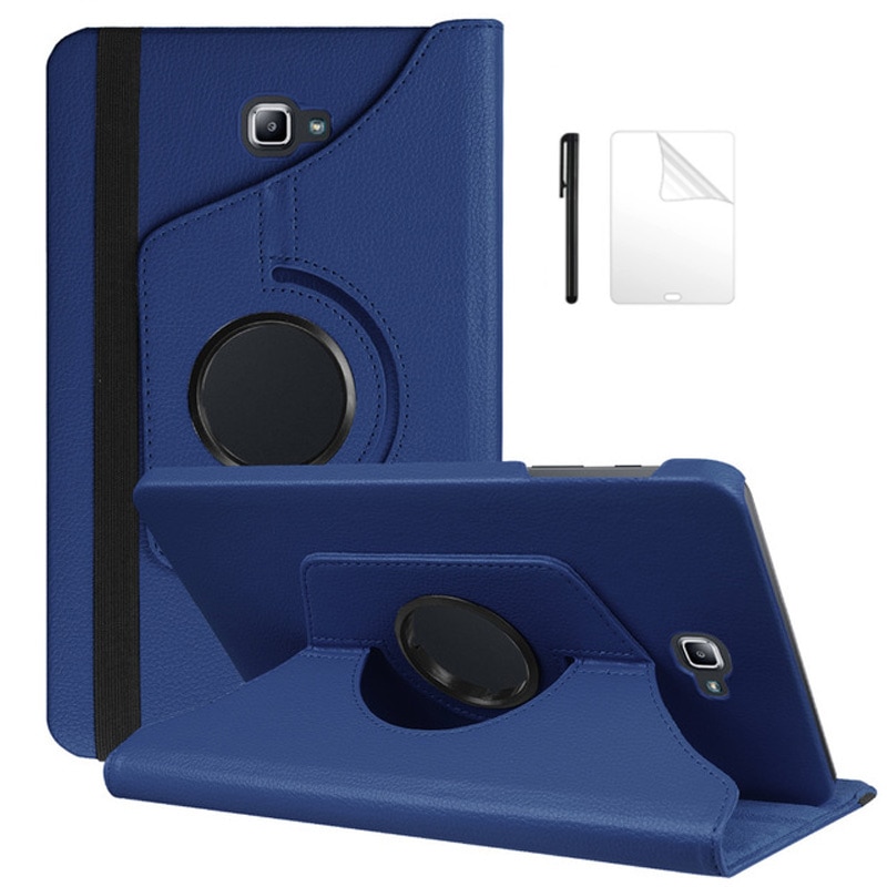360 stopni obracanie PU skórzane etui do Samsung Galaxy Tab A 10.1 2016 T580 T585 pokrywa dla Samsung TabA 10.1 przypadku + film + długopis