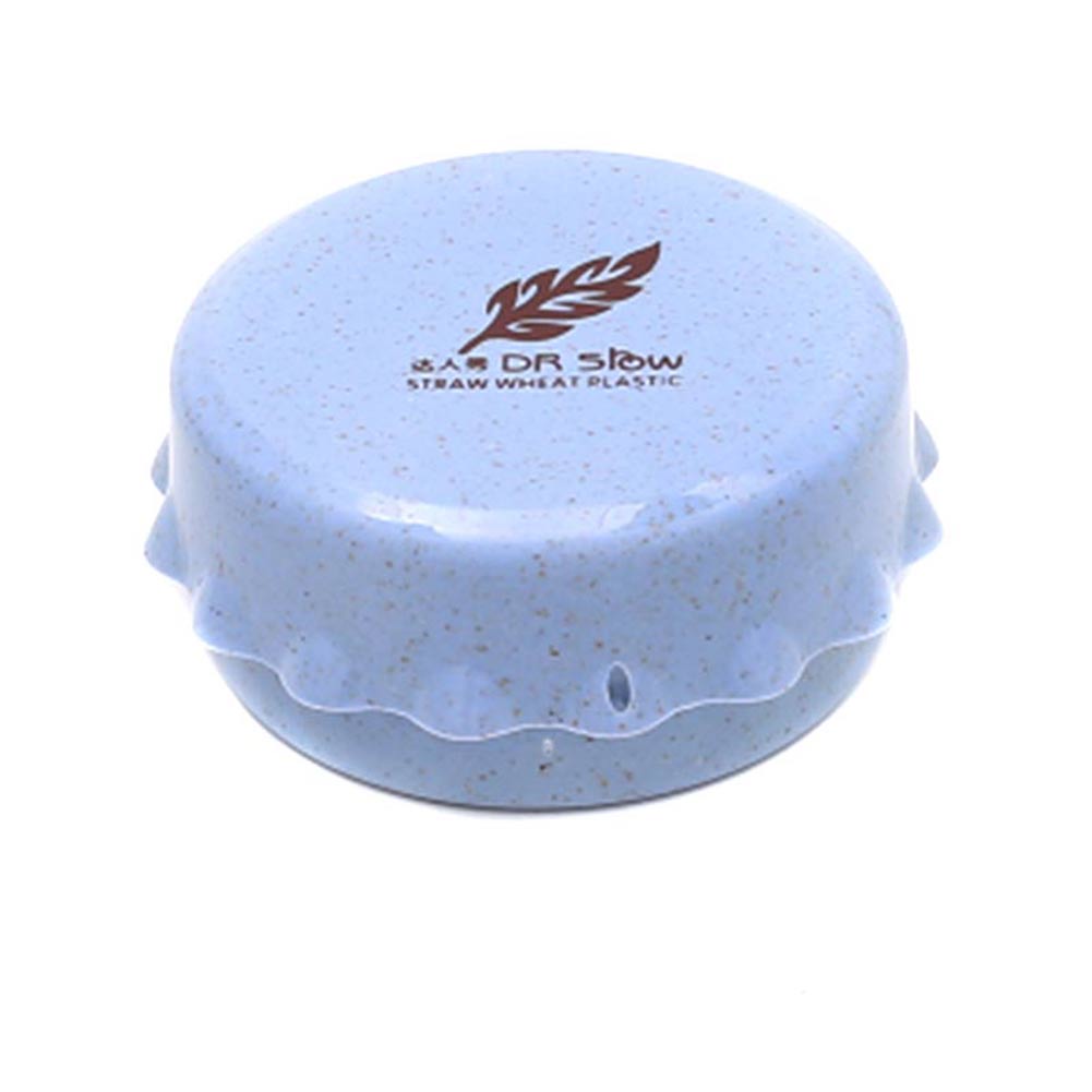 Portable Collapsible Folding Cup With Lid Straw Wheat Plastic Mug Outdoor Travel Camping Drinking Cups AUG889: blue