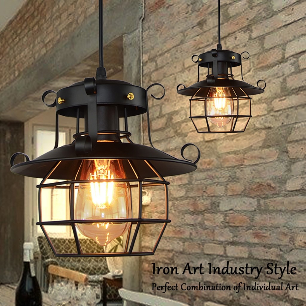 Vintage hanglamp Metalen Industriële lamp Armaturen Kooi Edison Nordic Retro Loft Lamp Home decor # LC