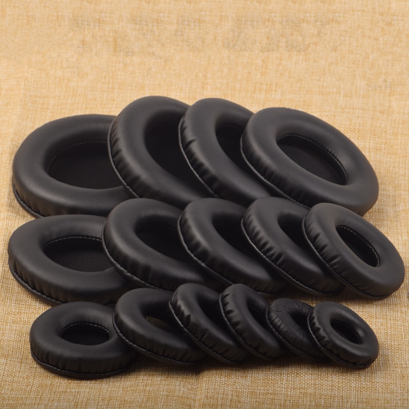Almohadillas para los oídos de cuero suave, almohadillas de repuesto para auriculares plegables profesionales, 50, 55, 60, 65, 70, 75, 80, 85, 90, 110mm