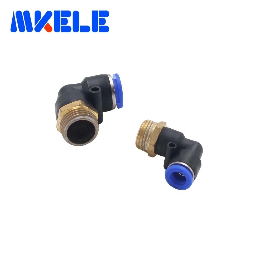 PL series pneumatic fitting externally threaded L-shaped air quick connector coupling adapter 1 pcs Package transportation fee