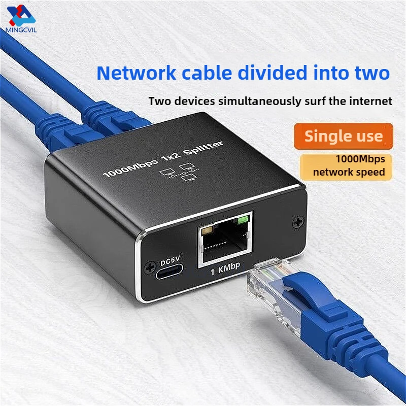 Gigabit Ethernet Switch Rj45 Splitter LAN Gigabit Extension Adapter 1000Mbps Network Connector 1to2 For PC Laptop TV Box Router