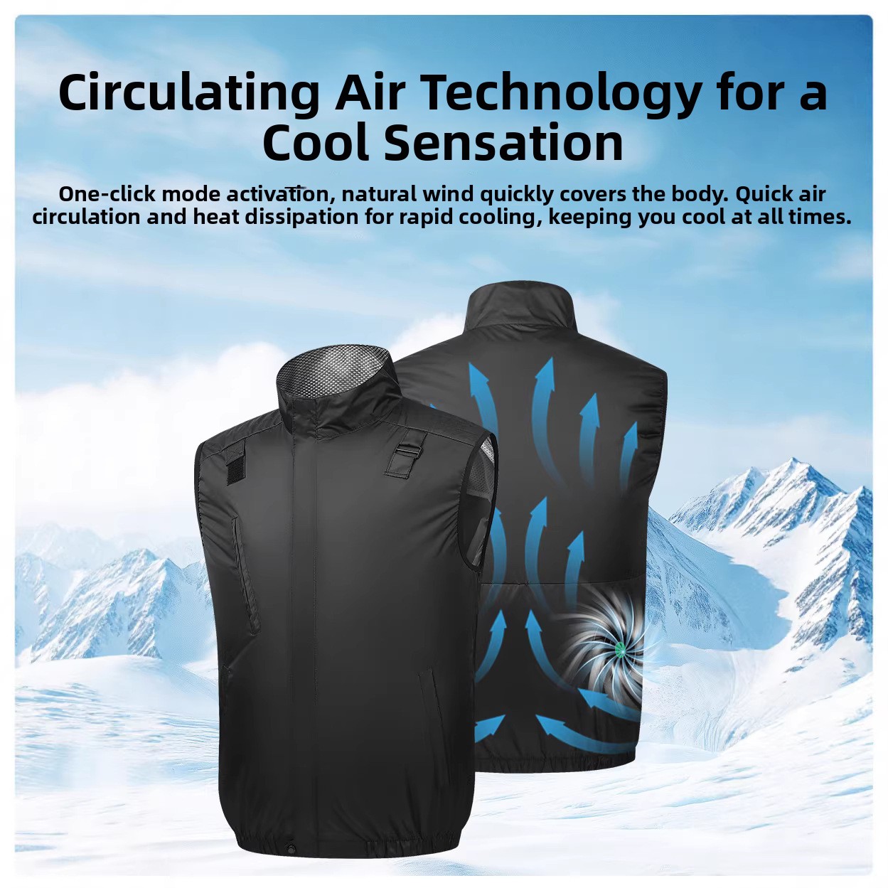 Airconditioning ventilatorvest mouwloos lasbeschermend vest herenstijl zomermode polyester stof werkkleding vest