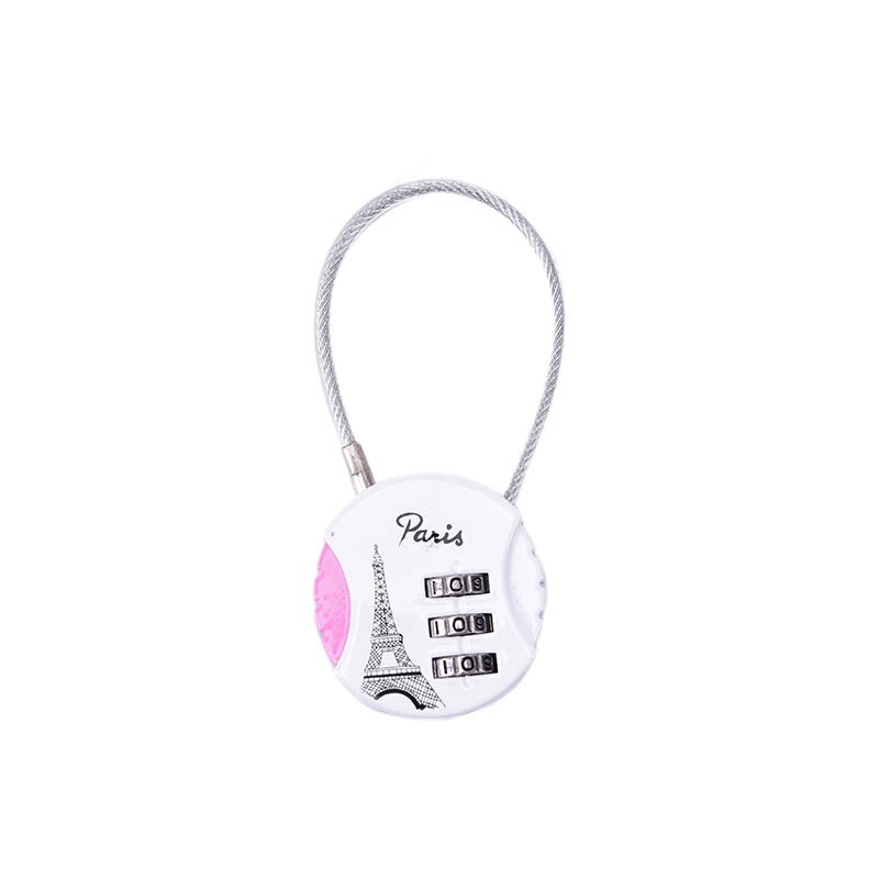 3-Digit Password TSA Steel Wire Lock Customs Code Lock for Travel Suitcase Luggage: White