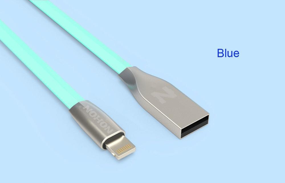 NOHON USB Cable For Apple iPhone X 8 7 6 6S Plus iOS 8 9 10 11 USB Quick Charger Cable Mobile Phone Cables Data Sync Wire: Blue