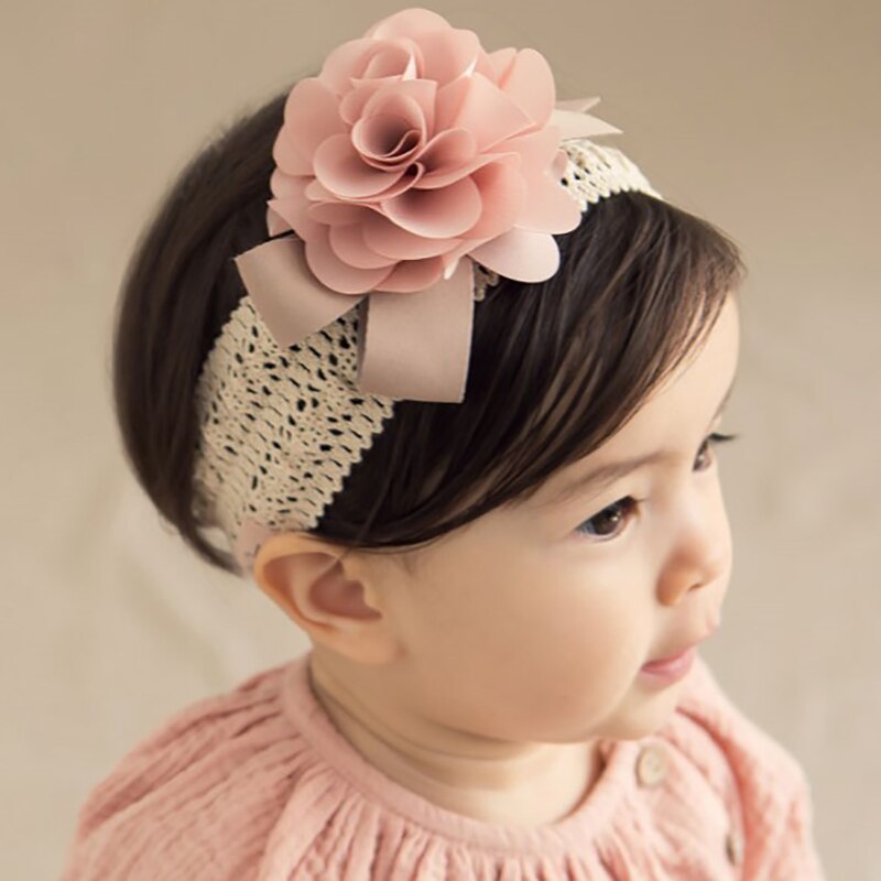Baby Prinzessin Stirnband Spitze Blume Elastische Blumen- Haar Zubehör Für Baby Mädchen Turban freundlicher Haar Band Fotografie Bandeau