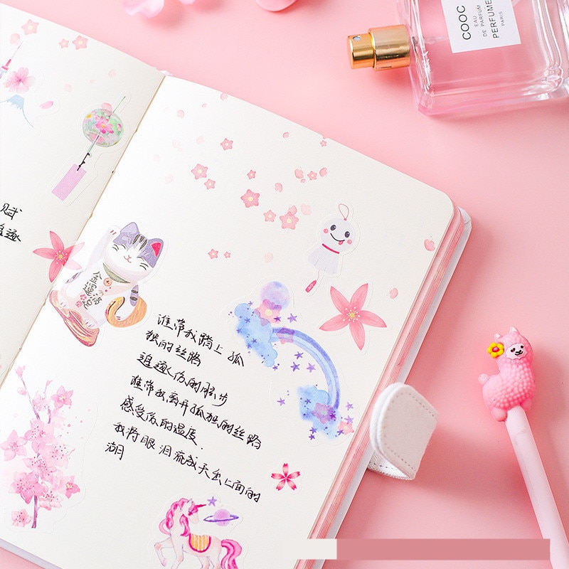 Kawaii tidsskrift  a5 rosa elg hjort notatbok rutenett prikk blank tegning daglig ukeplanlegger dagsorden skolemateriell skrivesaker