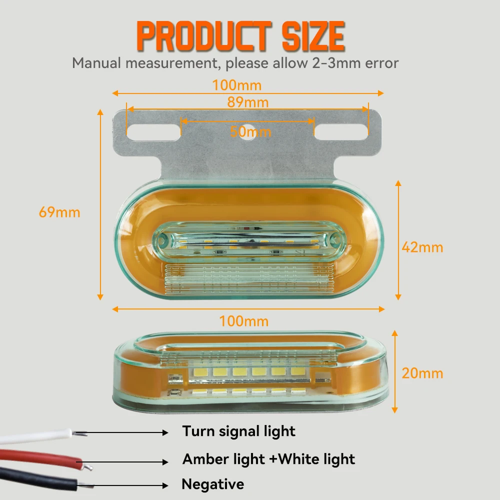 Truck Clearance Lights 12/24V LED Trailer Side Marker Lights Turn Signal Lamp Red White Amber Lorry Tractor Tail Light