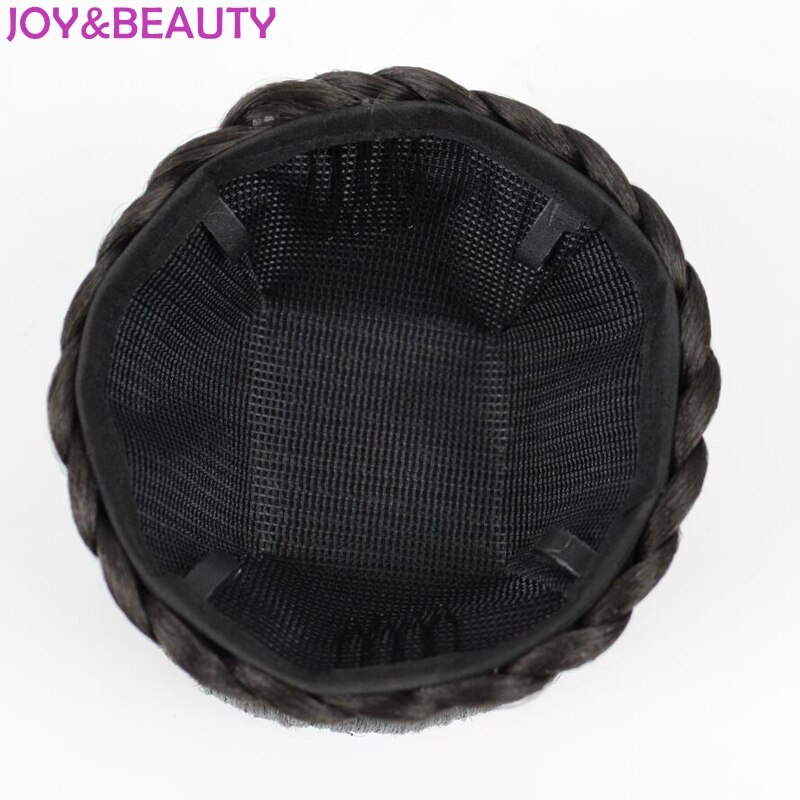 Joy&beauty hår flettet klip i hår knold chignon hårstykke donut roller bolle hårstykke håndstrikket fletning syntetisk chignon