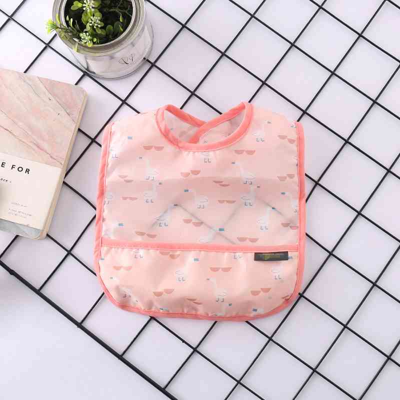Waterdichte Baby Slabbetjes Leuke Cartoon Dieren Baby Meisje Jongen Bib Verstelbare Mouwloze Voeden Slabbetjes Kinderen Burp Doeken: style 2 pink goose