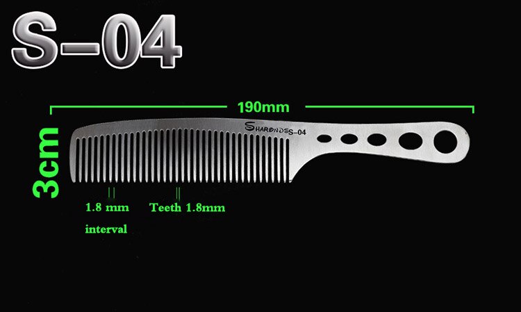 Metal titanium steel comb hair salon set comb strong and rust-free comb Non-slip and wear-resistant: 004