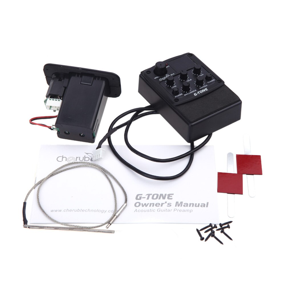 Cherub GT-3 G-Tone 3-Band Eq Akoestische Gitaar Voorversterker Piezo Pickup Lcd Equalizer Met Tuner
