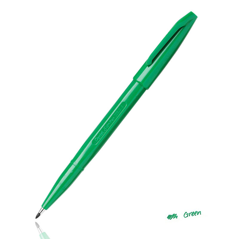 Pentel filt tip tecken pen fineliner fiber tip art markör  s520 stick porös fin punkt hand bokstäver ritning och skrivning 1pc: S520- gröna