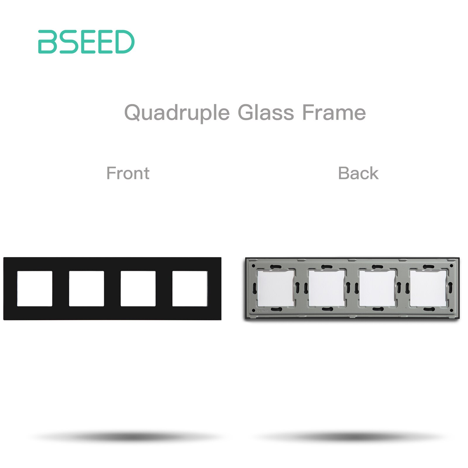 BSEED EU Standard Wall Glass Frame DIY Parts For Light Switch Sockets Metal Plate Included Crystal Panel Only 86/157/228mm: Pink