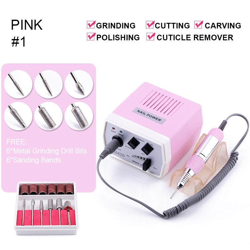 Koskoe Salon Elektrische Nail Boor Machine Apparatuur Set 30000Rpm Nagels Bestand Slijpen Pedicure Nail Art Gereedschap Acryl Gel