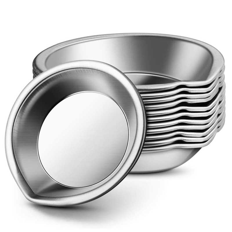 -12 stk sminkepalett rustfritt stål liten rund malingsbrett kunstner akvareller maling miksepalettbrett til kunstner: misligholde tittel