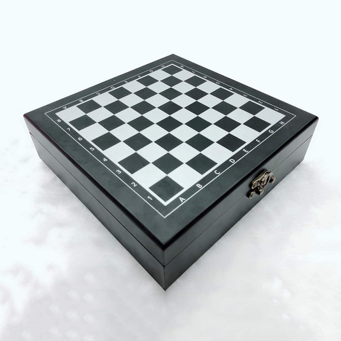 4 In 1 Schaakspel Houten Internationale Schaken Poker Dice Domino Familie Party Entertainment Tafel Board Games (Houten)