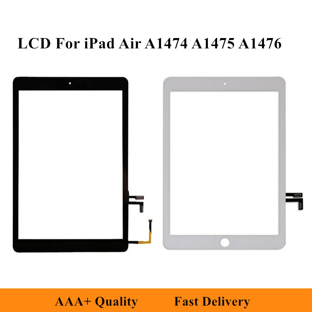 For iPad Air 1 Touch Screen Digitizer No Home Button Front Glass Display Touch Panel Replacement A1474 A1475 A1476