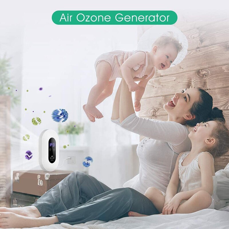 Ozone Machine Air Purifier Deodorization Home Air Ionizers Deodorizer with 4 Modes Automatic Timing Function for Rooms Smoke Pet