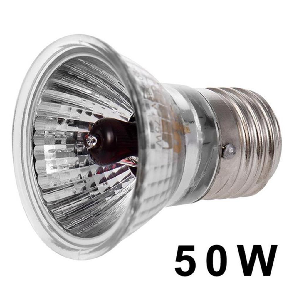 Bombilla para reptiles UVA + UVB de 25/50/75/100W, lámpara de calor, para tortugas, anfibios, lagartos, controlador de temperatura: 50W red light UVA