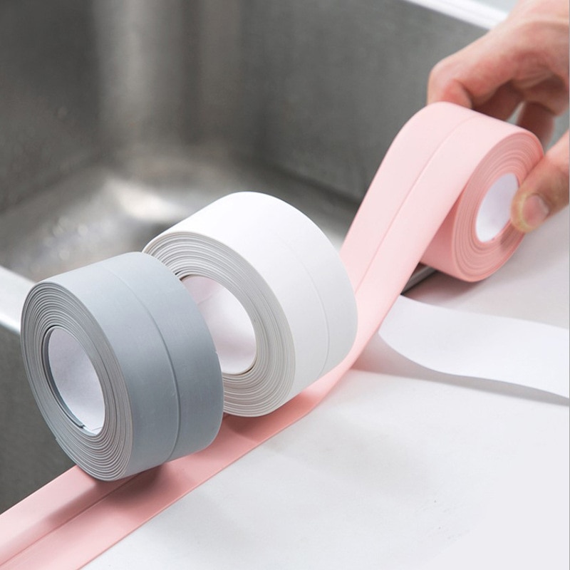 3.8cmx3.2m Self-adhesive Kitchen Bathroom Ceramic Stickers Tape Waterproof Anti-moisture Pvc Wall Corner Line Sink Sticker